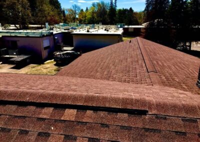 Red architectural asphalt shingles completed in Brainerd Lakes area