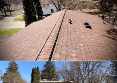 Brown architectural asphalt shingles completed in Brainerd Lakes area on Residential home