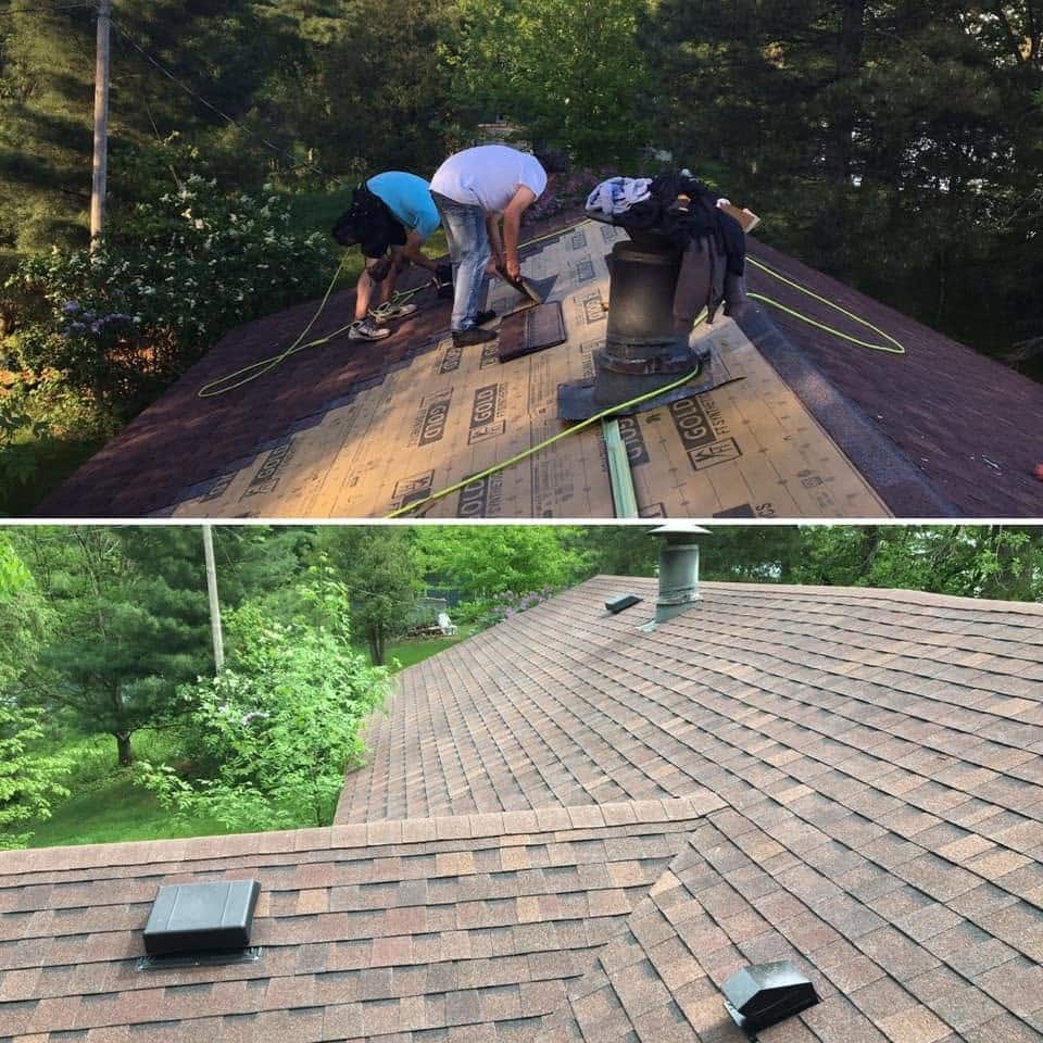 roof replacement before and after photos of residential roof