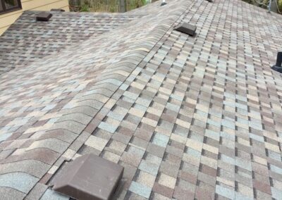 Multi-colored asphalt shingles roof replacement in Pine River MN