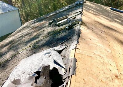 roof replacement decking and underlayment shown in photo