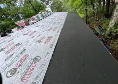 roof replacement underlayment photo before installing asphalt shingles