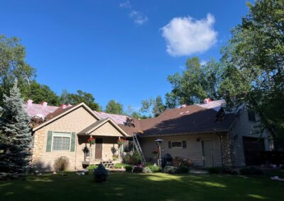 Asphalt roof replacement project work in progress in Baxter MN