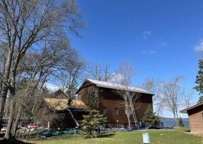 Asphalt roof replacement project work in progress on home in Brainerd MN