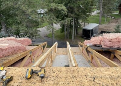 Roof decking boards replaced before new decking installed in Lakeshore MN