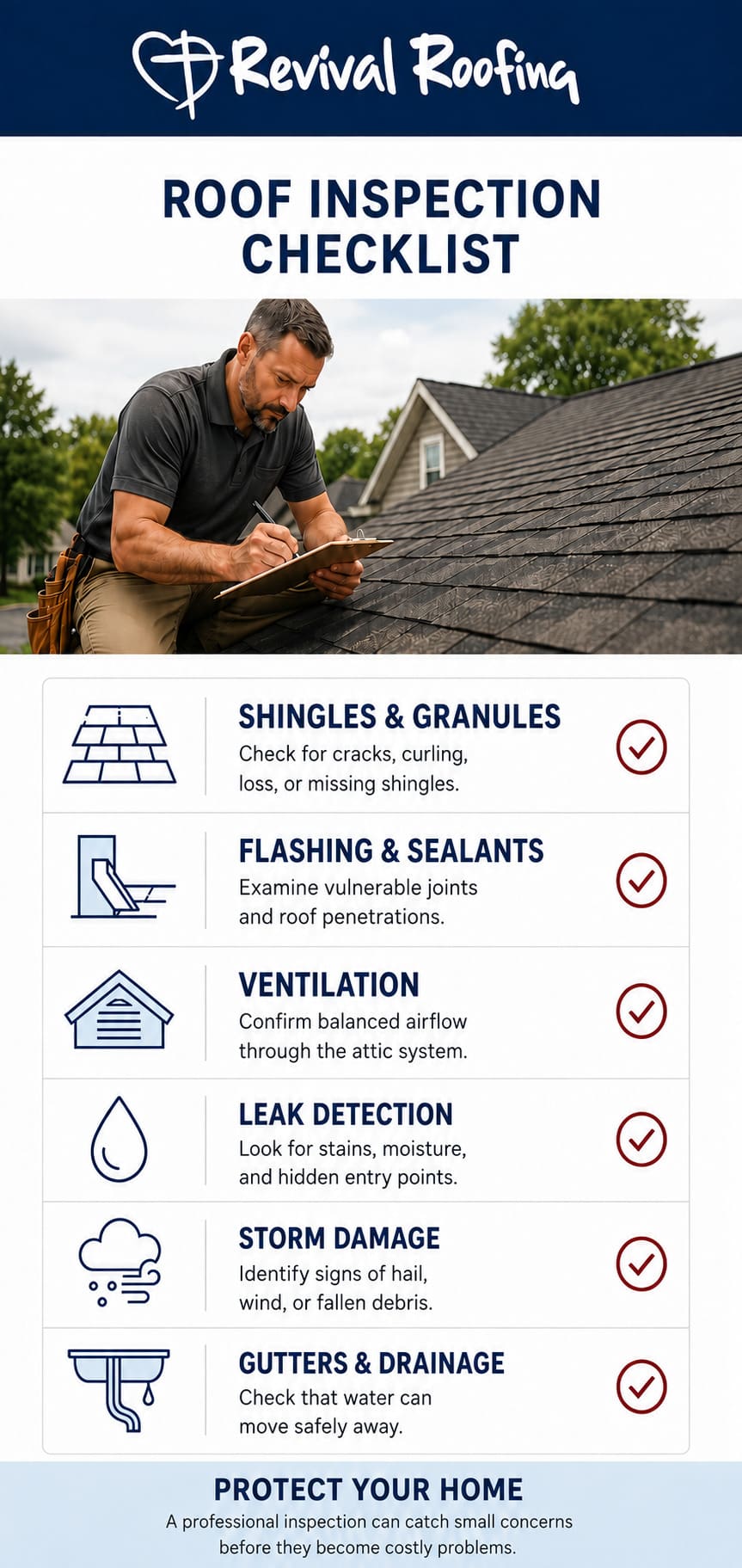 Roof inspection checklist graphic
