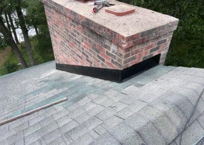 Roof repair chimney flashing completed in Pine River MN